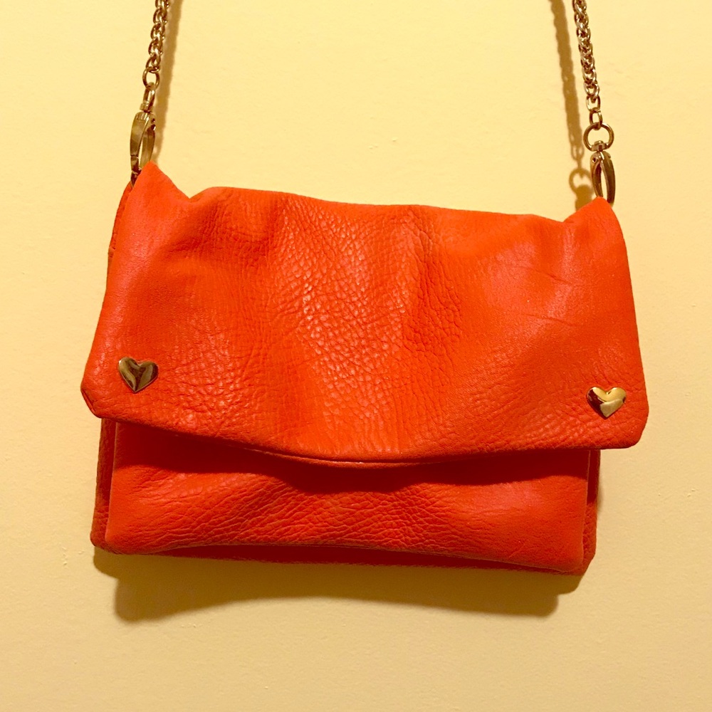 Bright orange three pocket crossbody